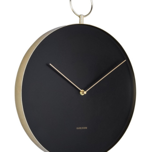 שעון קיר - HOOK שחור מסגרת זהב